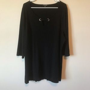 🔥🔥 Black sweater blouse with rhinestoned v-neck